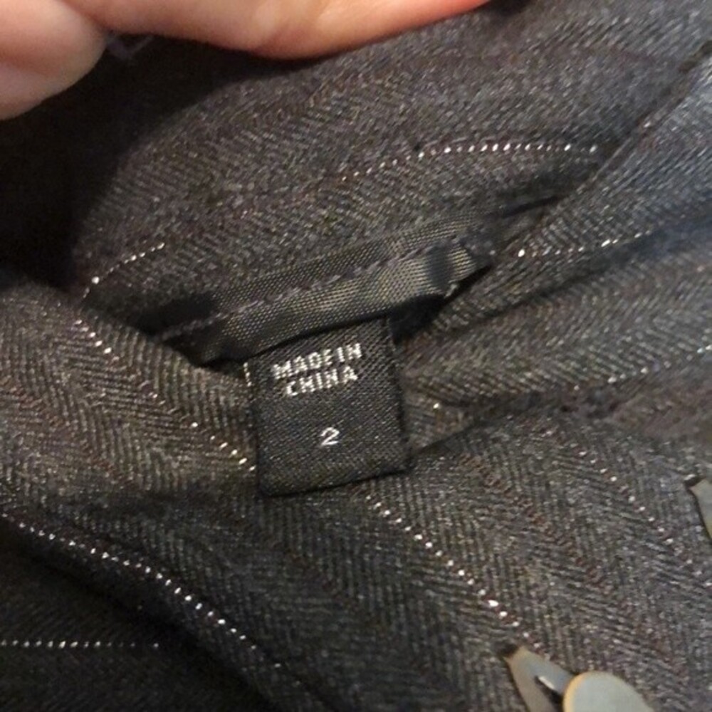 Express Editor Trousers Size 2 Grey With Silver T… - image 3